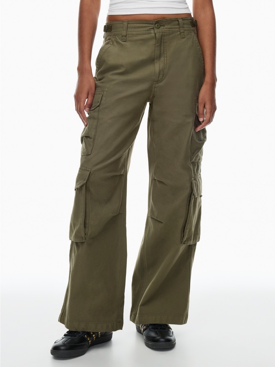 Cotton On Pants - Cotton On Olive Green Wide Leg Cargo Pants